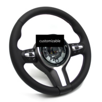 Volant en cuir de conception ronde sans palettes pour BMW E90 E91 E92 E93 E70 E71 E72 E53 E89 E84 E81 E87 E82 E88 F10 F11 F20 F30