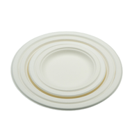 Assiettes en bagasse biodégradables naturelles ou blanches à compartiments, 6, 7, 9 et 10 pouces, vente en gros en vrac pour le déjeuner