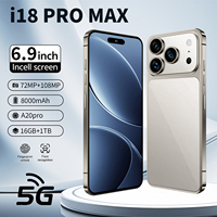 Smartphone Global 18 Pro Max 5G Baterai 8000mAh Layar 7.3 Inci CPU Octa Core Kamera Belakang 108MP Layar OLED HD Refresh Rate 120Hz