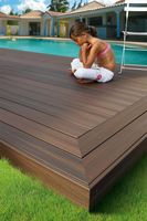 Planches de terrasse en bois composite pour l'extérieur, respectueuses de la peau Nature Aspect bois Texture 3d Revêtement de sol gaufré Wpc Terrasse en composite