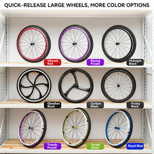 CE認証取得済み パープル ハードバックレスト フレキシブル ポータブル アルミ合金製 大人用 手動折りたたみ式車椅子 医療リハビリテーション クラスII WI5805 - Product Image 6