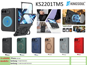 Étui de téléphone magnétique pliable avec support anneau, coque de protection antichoc compatible avec les accessoires magnétiques pour Samsung Galaxy - Product Image 1