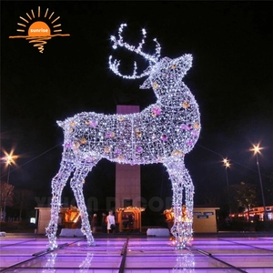 Giant Commical Large-scale 3d Santa Claus and Christmas <strong>Reindeer</strong> with LED <strong>Lights</strong> to <strong>Light</strong> <strong>up</strong> Holiday <strong>Outdoor</strong> Party Decoration - Product Image 1