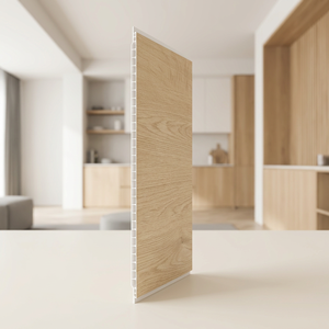 Panel de Pared Ligero, Moderno, de Listones Planos, Resistente a la Humedad, Impermeable, Ignífugo, de Madera y Plástico Compuesto, para Comercio y Hogar - Product Image 1