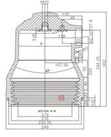 Isolateur rouge 12Kv Boîte de contact en résine époxy haute tension Appareillage de commutation Bec de bague Matériaux et éléments d'isolation