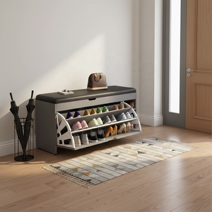Nuevo Diseño Elegante y Moderno, Zapatero Giratorio Rectangular de Madera, Banco <span class=keywords><strong>para</strong></span> <span class=keywords><strong>Zapatos</strong></span>, <span class=keywords><strong>Mueble</strong></span> <span class=keywords><strong>para</strong></span> el Hogar, <span class=keywords><strong>para</strong></span> Sala de Estar - Product Image 3
