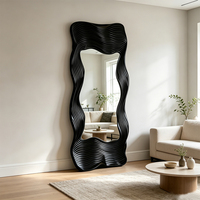 Miroir sur pied irrégulier en verre artisanal de luxe italien, écologique, décoration artistique pour la maison, l'hôtel, la villa, le couloir, la chambre