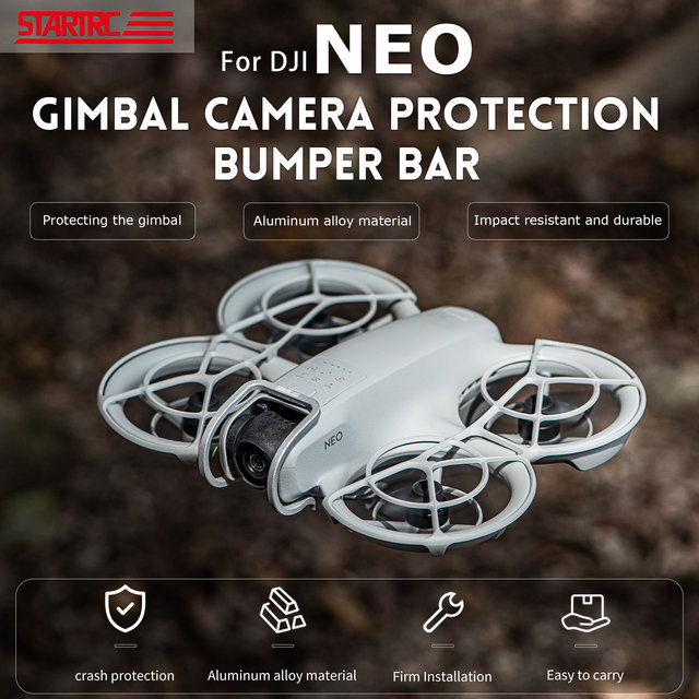 STARTRC Ultralight Silver Aluminum Alloy Drone Collision Protector Lens Cover & Camera Gimbal Front Bumper for NEO Gimbal
