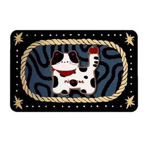 Alfombra de Baño con Diseño de Gatito, Ovalada, de Tierra de Diatomeas Absorbente y Antideslizante para Dormitorio, Cocina, Baño y Entrada - Product Image 3