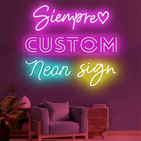Letrero LED de Neón Personalizado para Interiores, Tamaño y Color Personalizables, Multifuncional, para Hogar, Auto, Negocios, Fiestas, Compatible con Alexa/Google