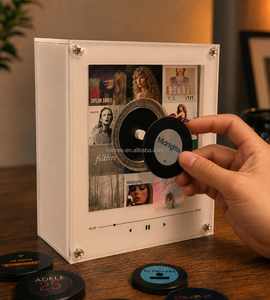 Caja de Música Personalizada de Acrílico con Sensor NFC, Disco Giratorio, Imán para Refrigerador, Luz Nocturna, Discos Reemplazables, Grabador de Vinilo y CD - Product Image 3