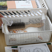 Paniers de rangement en plastique à mailles avec poignées, bacs empilables pour cuisine, garde-manger, salle de bain, placard et fournitures de bureau