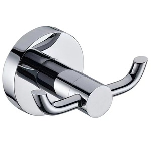 Heavy Duty <span class=keywords><strong>Chrome</strong></span> Khăn Tắm Móc Đôi Prong Tường Robe <span class=keywords><strong>Hook</strong></span> Coat Hanger Cho Phòng Tắm 304 Thép Không Gỉ Shining Quần Áo Móc - Product Image 2
