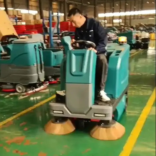 Automatic JS140 double side brushes industrial battery road ride on floor sweeper with CE