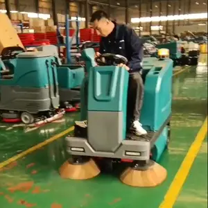 Automatic JS140 Double Side Brushes Industrial Battery Road Ride On Floor Sweeper With CE