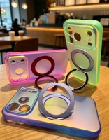 Coque de téléphone antichoc magnétique 2-en-1 IMD PC TPU avec support rotatif à 360 degrés et finition mate pour iPhone 18 Pro Max 17 Pro 16 15 – Offre Spéciale