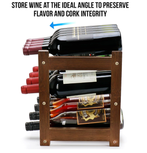 12-chai miễn phí đứng bằng gỗ Giá rượu 3-tầng hiển thị kệ cho nhà bếp hình chữ nhật - Product Image 4