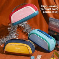 Trousse à crayons verticale transparente pliable grande capacité Shlan PC-1333, style garçon, simple, portable, en tissu, pour l'école, le bureau, numérique, UV