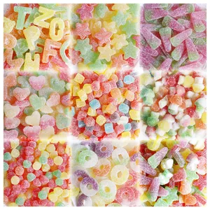Confectionery wholesale bulk high quality fruit flavour multicolor sour sugar-coated gummy soft candy