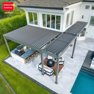 Pérgola Bioclimática Retráctil con Techo Motorizado Impermeable de Aluminio para Jardín Exterior de 6x4 6x5 6x6m con Rejillas - Product Image 6