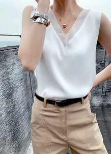 Frauen schwarze Blusen Sommer elegante Tunika Vintage Office <span class=keywords><strong>Plus</strong></span> <span class=keywords><strong>Size</strong></span> Satin Seiden bluse Basic Chiffon Tops Shirt für Frauen - Product Image 3