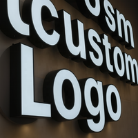 Enseigne commerciale en lettres acryliques en relief pour devanture de magasin, logo d'entreprise, plaque signalétique transparente découpée, lettres en relief