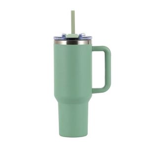 Premium <b>Insulated</b> Travel <b>Mug</b> with Handle and Straw, Stainless Steel Vacuum Flask Large Capacity Custom Logo for Outdoor - Product Image 5