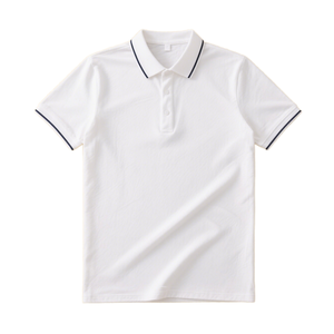 Polo à manches courtes pour homme, couleur unie, coton piqué, vêtements décontractés, tissu tricoté - Product Image 1
