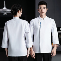 Ropa de trabajo de manga larga para hombres, portero, Otoño, nuevo estilo, uniformes de restaurante chino occidental, cocina trasera para hornear, uso en hoteles 100%