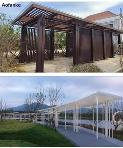 Pergola en acier inoxydable sur mesure, structure extérieure, sculpture métallique créative, aménagement paysager pour parcs et zones scéniques, résistante aux intempéries - Product Image 3
