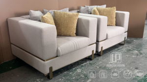 Sillón de Diseño con Brazos de Tela de Lujo, Sillón Moderno de Descanso para Sala de Estar, Tela de Lujo, Color L - Product Image 2