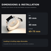 Spot LED encastrable à profil mince, style moderne, homologué UKCA CE BS476 3CCT 6W, résistant au feu, étanche IP65, dimmable