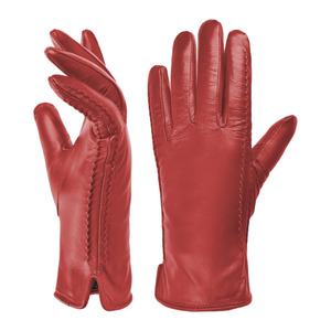 Guantes de Invierno Cálidos de Cuero Suave hasta la Muñeca para Exteriores, Lisos, de Moda, para Fiestas, 100% Genuinos, de Alta Calidad, Ecológicos, con Forro de Piel - Product Image 1