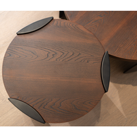 Mesa de Centro Moderna de Madera Maciza para Sala de Estar, Acabado en Chapa de Fresno, Tres Patas, Multifuncional, con Almacenamiento, Juego de Muebles para el Hogar