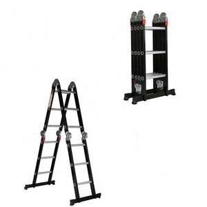 Échelle <span class=keywords><strong>pliante</strong></span> multifonction en aluminium, triangulaire, avec plateforme et étagère de travail - Product Image 1