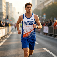 Vêtements de course à pied personnalisés avec logo, tailles XS-4XL, coupe ajustée, séchage rapide, pour équipes de marathon