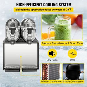 Commercial Stainless Steel 3L*2 370W <b>Slush</b> <b>Machine</b> New Style Beverage - Product Image 4
