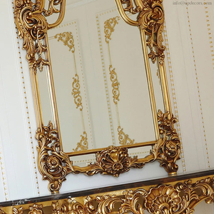 Factory Wholesale Price Multi Scene Use of Bathroom Elegant Baroque Mirror Cabinet Wall Antique Gold Mirror - Product Image 3