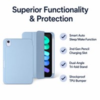 Étui souple en TPU pour tablette iPad 10e génération 10,9 pouces 2022 et iPad 11e génération A16 2025 avec support intelligent pliable et emplacement pour stylet intégré
