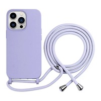 Coques de téléphone en silicone liquide avec cordon réglable pour iPhone 18 17 16 15 14 13 12 11, coque arrière antichoc