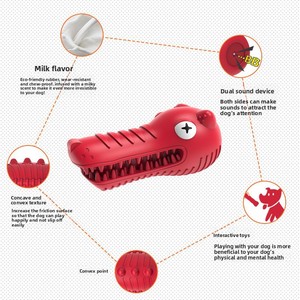 KINYU Pet çevre dostu ses yapma kauçuk diş temizleme kurt kafa köpek diş fırçası diş çıkarma oyuncak kapalı açık kullanım köpek malzemeleri - Product Image 4