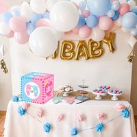 Nicro 51-teiliges Junge oder Mädchen Babyparty-Set, Ballotkarten, Geburtstag, Personalisiertes Geschlechts-Enthüllungs-Ziehspiel, Papierbox