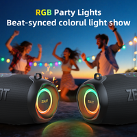Enceinte de fête sans fil ZEALOT P15 50W avec double haut-parleur 25W et éclairage RGB, étanche IPX6, batterie 6000mAh, appairage TWS, Type-C, pour jardin
