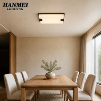 Plafonnier carré en albâtre, design moderne et luxueux, en laiton, avec éclairage LED, interrupteur, lumière chaude 3000K, 220V, pour chambre à coucher