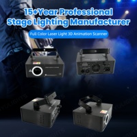Escáner de Animación 3D Profesional, Láser de Escenario RGB 3 en 1 de 1W, Luz DMX a Todo Color para Grandes Eventos y Discotecas