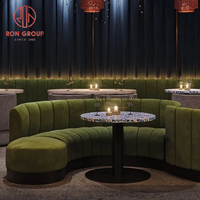 Table de restaurant et canapé de luxe en cuir et marbre, demi-cercle incurvé, moderne, durable, pour hôtel, café et restaurant chinois