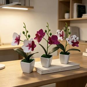 Orquídeas Phalaenopsis Artificiales Paulon de 19 Pulgadas en Plástico Realistas para Decoración de Bodas y Hogar, Plantas en Maceta - Product Image 2