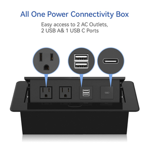 Toma de Corriente Emergente con Puerto USB C, Enchufe Empotrado, Caja de Conexión para Escritorio, Sala de Conferencias, <span class=keywords><strong>Encimera</strong></span> - Product Image 2