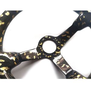 Volante de Fibra de Carbono con Detalles en Lámina Dorada SHENYU - Diseño de Tres Radios, 5 mm de Grosor, Multifunción, Dimensiones Personalizadas - Product Image 5