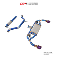 Haute performance excellent son prix usine titane bleu cuit silencieux d'échappement tuyaux catback système avec vannes pour VW GTI8